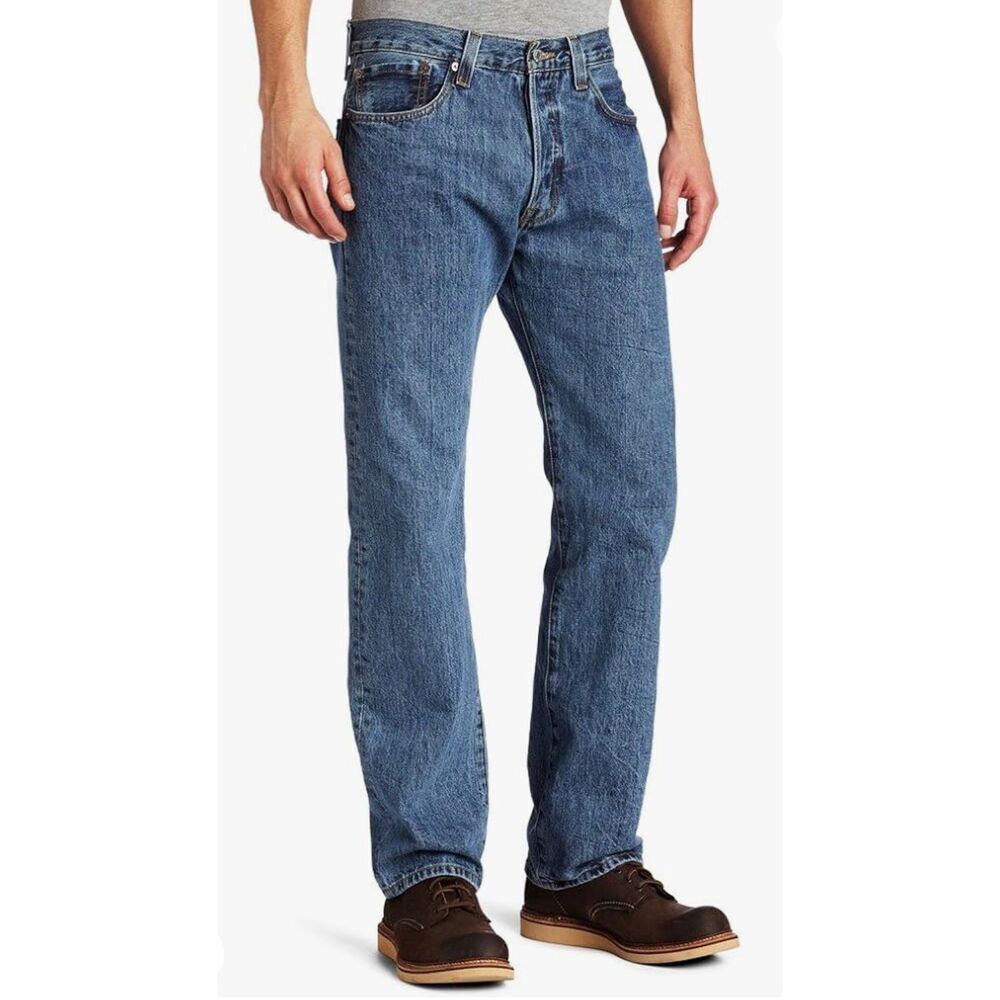 Levi's Mens 501 Button Fly Straight Leg Jeans Blue Denim Medium Wash Size W32 L3